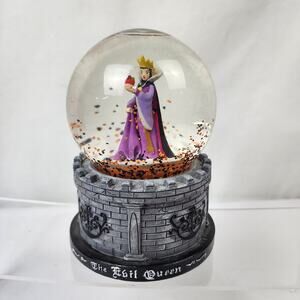 Disney Snow White Evil Queen w/ Apple 6" Snow Globe Villains Musical SnoMotion